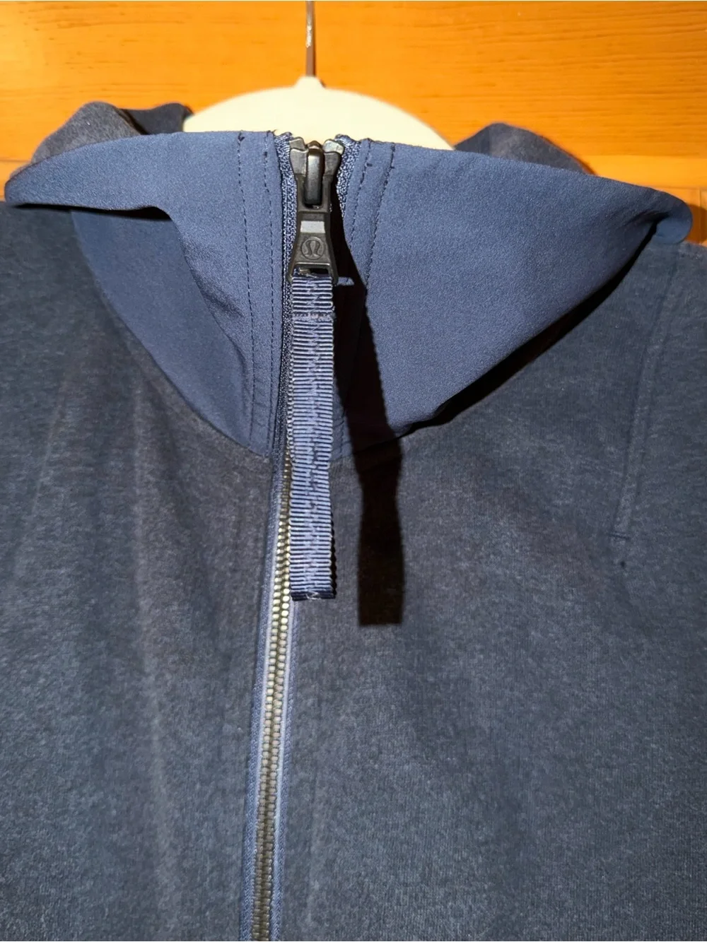 Lululemon Navy Full Zip Jacket Size 6 Back Zip Vent Ruffle Detail
